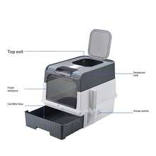 1 pieza Caja de arena para gatos plegable con cajón cerrado, fácil de limpiar - Multicolor - Ver 9