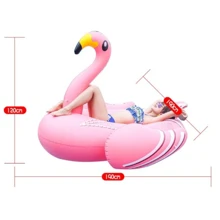 Inflatable Red Flamingo Float/Yellow-Billed Flamingo Float Bed Mount Adult Water Accessories Pool Float, Beach Essentials, Beach Accessories - Pink - View 2