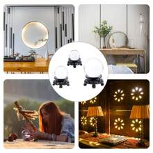 1 pieza Soporte de bola de cristal, base de bola de cristal, soporte de exhibición de resina base para esfera de bola de cristal, pedestal de bola hueca tallada natural, titular decorativo de bola para Halloween Navidad Decoración del hogar - Multicolor - Ver 3