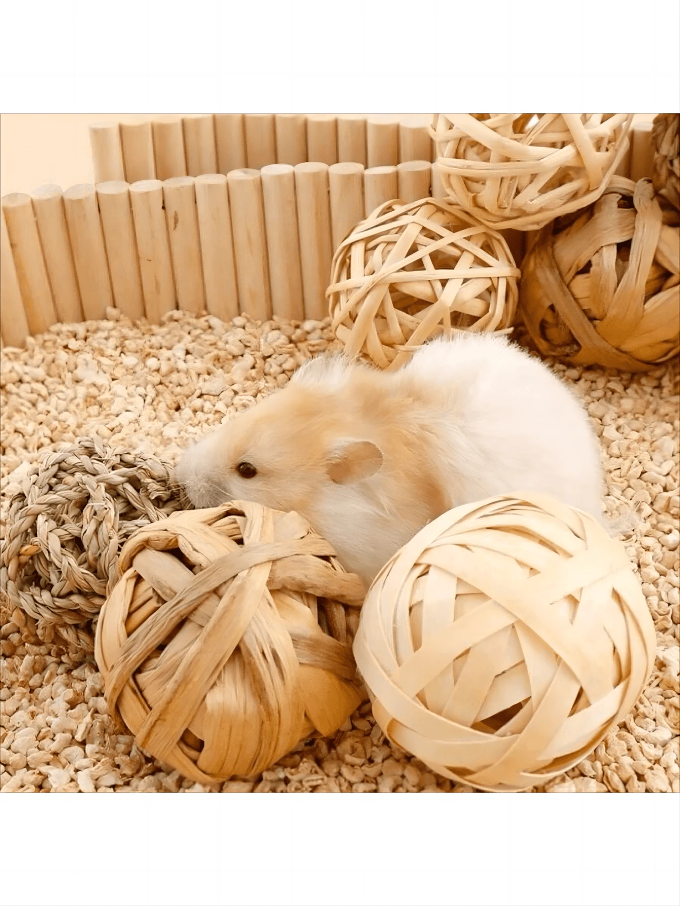 4pcs/Set Grass Woven Gnawing Balls, Suitable For Rabbits, Hamsters, And ...