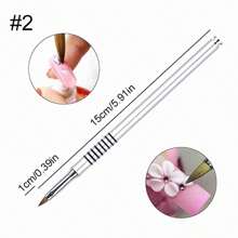 Metal Nail Art Brushes Silver 2, 4, 6 For 3D Carving Crystal Nail Design, Gel Nail Painting Tool