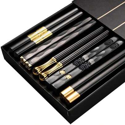 5双抗菌合金筷子，厨房，圣诞礼物