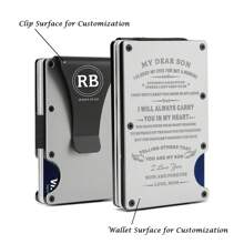 1入個性化男款禮物|客製化刻印金屬錢包送給老公、男友、父親、兒子|極簡鋁製卡片夾和貨幣夾|適用於聖誕、生日、週年紀念日、情人節、父親節、婚禮等場合 - 彩色 - 查看 1