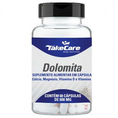 DOLOMITA COM MAGNÉSIO VITAMINA D E VITAMINA K 60 CÁPSULAS - TAKE CARE
