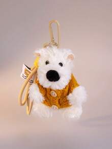 1 con búp bê nhồi bông dễ thương hình động vật hoạt hình West Highland White Terrier DIY móc khóa cho phụ nữ và các cặp đôi, đồ trang trí túi kẹo INS, phụ kiện ô tô và gia đình, đạo cụ chụp ảnh, quà tặng lễ hội - Nhiều màu - Xem 16