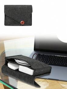1pc Power Adapter Case Storage Bag, Felt Portable Electronic Accessories Storage Bag - Multicolor - View 5