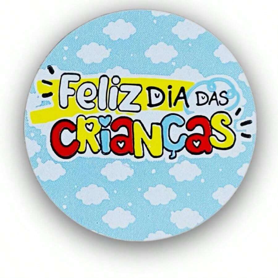 Adesivos para o dia das crianças com 100 unidades - Azul - Visão 1