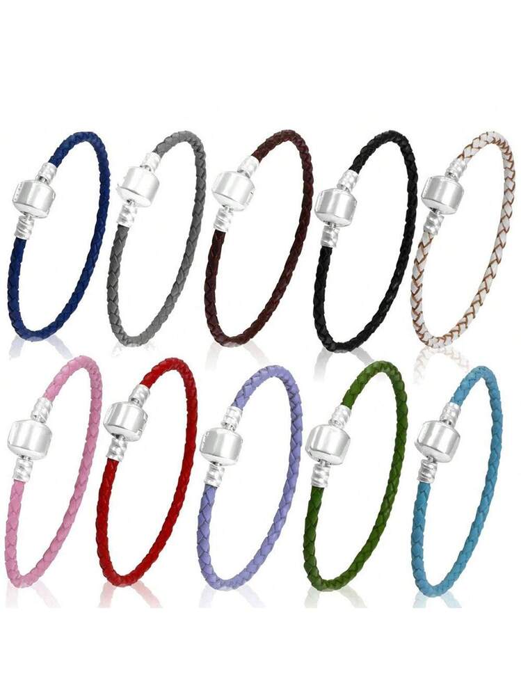Bracciale avvolgente in pelle personalizzabile con ciondolo inciso