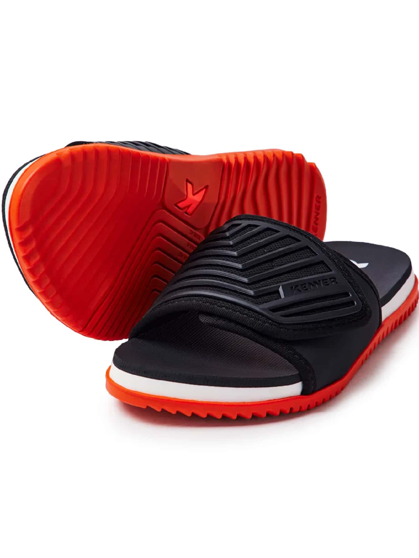 Kenner Men Flip Flops & Slides - Negro/Naranja - View 1