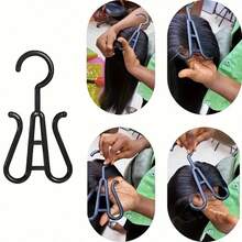 2-Piece Wall-Mounted Wig Stands - Versatile Hanging Holders For All Wigs, Unisex Adult Design, Perfect For Home Decor - Black - View 5