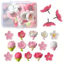20 chinchetas de tulipanes - chinchetas lindas - chinchetas prácticas para tablero de corcho - chinchetas versátiles - chinchetas lindas - chinchetas - diseños de flor de plástico delicados, creativos y hermosos - útiles escolares de regreso a clases, regreso a clases, útiles escolares