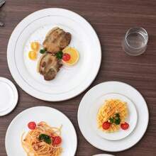 European Style Luxury Ceramic Serving Plate With Gold Rim, Ideal For Steak, Desserts And Snacks In Home And Buffet