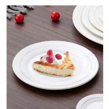 European Style Luxury Ceramic Serving Plate With Gold Rim, Ideal For Steak, Desserts And Snacks In Home And Buffet