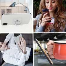 2 Packs Transparent Mobile Phone Ring Holder 360° Rotation Mobile Phone Ring Holder Mobile Phone Finger Holder Handheld Phone Grip For Phone Case (Round),Transparent Metal Ring Buckle PC Acrylic Transparent Ring Buckle Crystal Ring Buckle Bracket Mobile Phone Holder Compatible With IPhone, Android Phone, Gift For Birthday, Family, Friends Finger Ring Holder, Phone Accessories - Clear - View 3