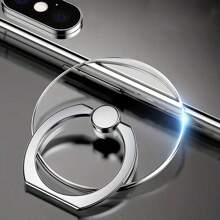 2 Packs Transparent Mobile Phone Ring Holder 360° Rotation Mobile Phone Ring Holder Mobile Phone Finger Holder Handheld Phone Grip For Phone Case (Round),Transparent Metal Ring Buckle PC Acrylic Transparent Ring Buckle Crystal Ring Buckle Bracket Mobile Phone Holder Compatible With IPhone, Android Phone, Gift For Birthday, Family, Friends Finger Ring Holder, Phone Accessories - Clear - View 1