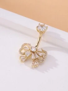 1pc Zirconia Bow Navel Piercing - a belly button ring - View 17