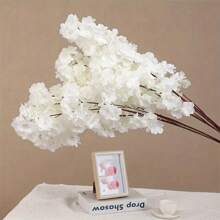 2 Psc Artificial 3-Fork DIY Encrypted Cherry Blossom Branch Wedding Arch Decoration Indoor Scenery Flowers Fake Plants,Fall Decor,Room,Desk,Garden Decor,Room Decoration Stuff, Valentine Day, Gift