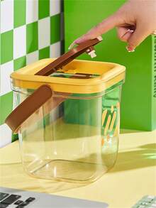 1入組【多巴胺】顏色對比手柄壓式垃圾桶，新款透明桌面廁所，家用客廳快速開蓋紙簍 - 彩色 - 查看 5