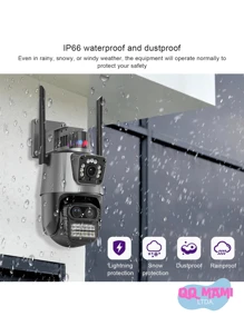 Câmera de Segurança JGL P11 Sem Fio de 6MP Externa à Prova D'água 4K WiFi, Sistema de Segurança Doméstica Com Detecção de Movimento, Visão Noturna, Áudio Envio Imediato