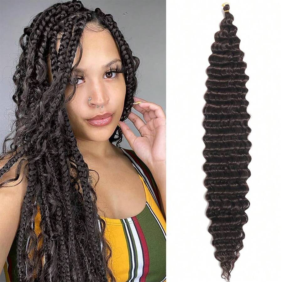 Deep Wave Crochet Hair 18 Inch Curly Braiding Hair For Women 6 Packs Ocean Wave Crochet Hair