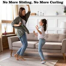 Adhesivos antideslizantes para alfombras en suelos de madera para sujetar la alfombra, 8/16 pares de Cinta adhesiva antideslizante para alfombras que mantiene las esquinas planas, Cinta adhesiva antideslizante para alfombras de cocina y tapetes lavables que no se deslizan, Almohadilla para alfombras y sujetadores para alfombras para baldosas y alfombras de área - Negro - Ver 11