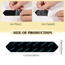 Adhesivos antideslizantes para alfombras en suelos de madera para sujetar la alfombra, 8/16 pares de Cinta adhesiva antideslizante para alfombras que mantiene las esquinas planas, Cinta adhesiva antideslizante para alfombras de cocina y tapetes lavables que no se deslizan, Almohadilla para alfombras y sujetadores para alfombras para baldosas y alfombras de área - Negro - Ver 2