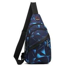 時尚男士防水尼龍布胸包，適用於戶外休閒運動騎行胸包，小巧背包腰包，學校背包，實用大容量，趁工作、週末和暑假一同攜帶，男士個性化禮品，送給男友、爸爸、丈夫、父親的假期禮物、生日禮物、返校學生上下學、旅行必備夏季特別款。 - 彩色 - 查看 5