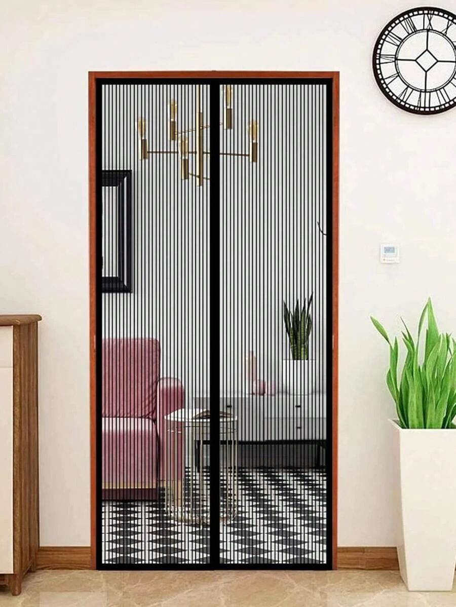 Cortina Mosquitera para Puertas Permite Entrada Aire Fresco para Puerta de Sala de Estar Puerta de Patio, Negro - Multicolor - Ver 1