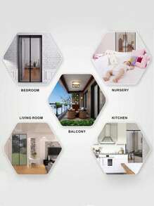 Cortina Mosquitera para Puertas Permite Entrada Aire Fresco para Puerta de Sala de Estar Puerta de Patio, Negro - Multicolor - Ver 3