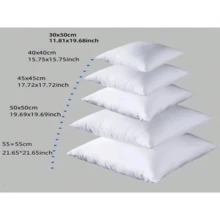 1pc Decorative Pillow Inner Cushion, Square Pillow Insert For Couch Sofa Bed Home Decor, Pillow Inserts - Cloud White - View 9