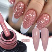 6件套闪粉凝胶指甲油套装，粉色闪粉凝胶指甲油套装，7毫升Sumner粉红色红色指甲油，极光变色龙锈棕色金箔凝胶指甲油套装，半永久性可卸甲油胶，UV/LED凝胶指甲油美甲套装，美甲用品，DIY居家美甲沙龙，女士礼物 - 彩色 - 查看 8
