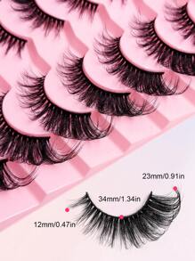 新款7對貓眼睫毛，緊貼眼尾增長效果，自然假睫毛，蓬鬆柔軟纖長的睫毛尾設計，可重覆使用，搭配彩妝使用的假睫毛 - 眼尾拉長款 - 查看 5