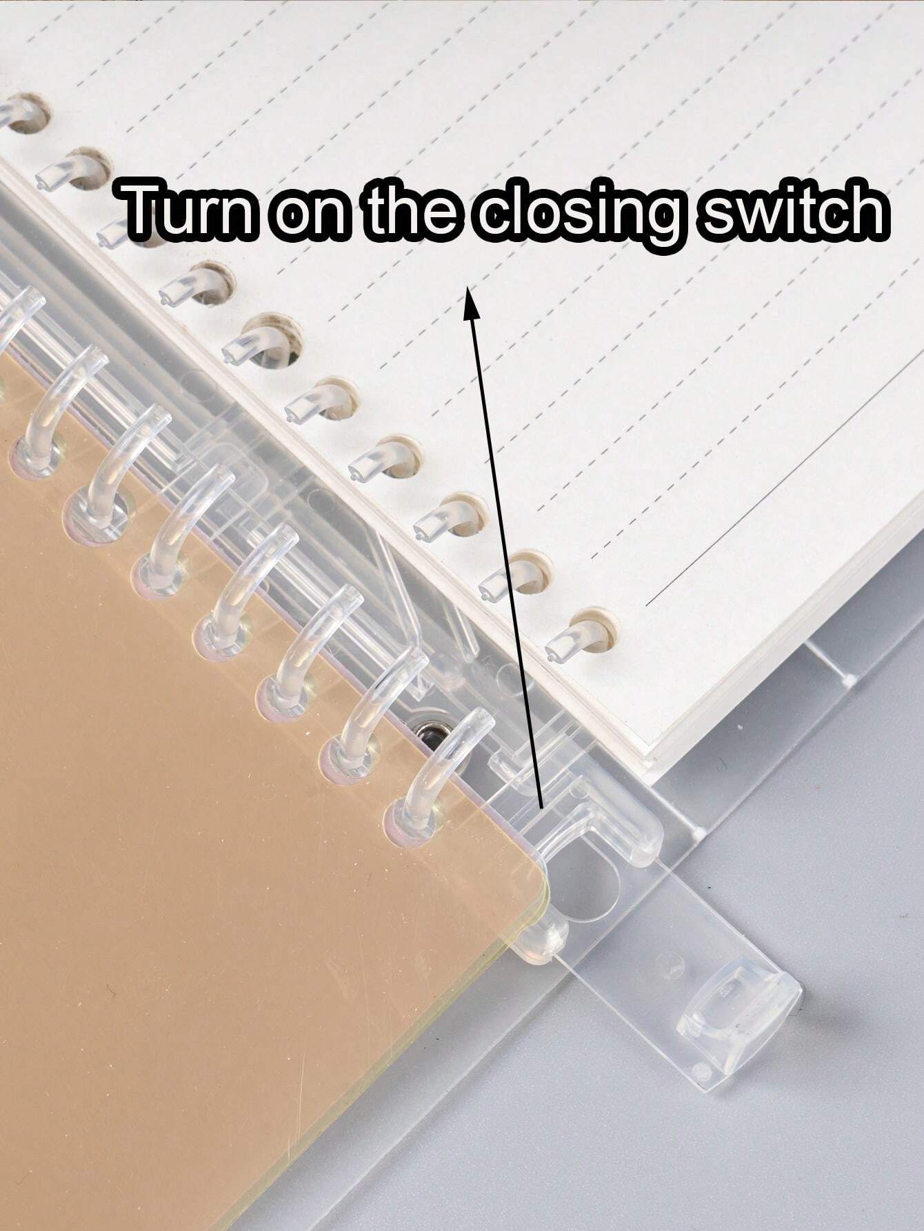 1pc Simple Dreamy English Plastic Binder With Replaceable A5 Lined