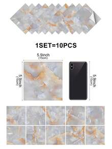 10入裝/包水晶膜PVC自粘可移除大理石圖案家居裝飾壁紙，適用於DIY健身房宿舍客廳浴室臥室牆壁，櫥櫃，酒櫃，桌子，門美化 - 彩色 - 查看 43