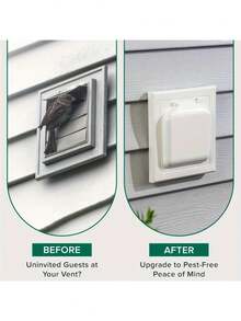 Dual Door Dryer Vent Cover - White - View 2