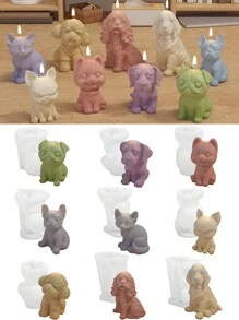 Formy silikonowe na świece w kształcie psa - 3D formy woskowe do aromaterapii z gipsu zwierzęcego do rękodzieła i wystroju domu, dla miłośników zwierząt domowych, wystroju domu i prezentów DIY - 1 szt. - Zobacz 9