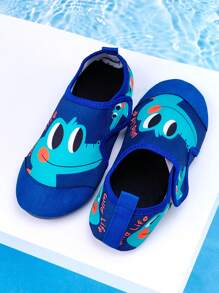 Kinder Outdoor Strandschuhe, blauer Cartoon Großaugen Drache, Jungen Sommer Outdoor Wasserspiel, Schwimmen, Strand, Waten Elastische Socken Schuhe - Königsblau - Übersicht 7