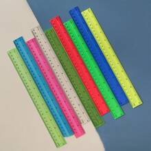4/12Pcs Color Transparent Ruler Plastic Rulers, 12 Inch Assorted Colors For Easy Reading - Use In School, Home, Office Back To School - Multicolor - View 5