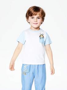 Áo thun nam Annil Young mùa hè in hình động vật dễ thương thân thiện với da cổ tròn tay ngắn cho bé trai - trắng - Xem 1