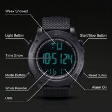Dazone Men's Waterproof Digital Sports Watch Military Tactical LED Backlight Wristwatch 12/ 24H Mode Stopwatch Timer Date Gym Wristwatch - màu đen - Xem 4