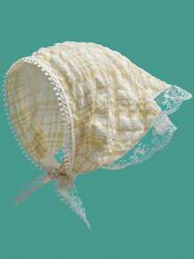 French Countryside Style Lace Wrap Headscarf Fashion Triangle Headscarf Women's Hair Tie Headband Seaside Accessories Retro Elegant Scarf Ribbon French Lace Triangle Headscarf Flower Hair Accessories Tiaras - Multicolor - View 15