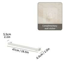 Perchero de toallas de plástico multifuncional montado en la pared sin necesidad de taladrar, soporte grueso para zapatos de estante de baño, estante de almacenamiento de toallas de cocina a prueba de agua e impermeable a la humedad - Multicolor - Ver 11