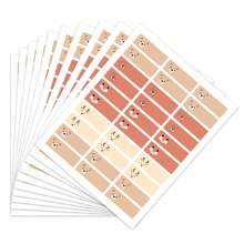 10 Hojas de etiquetas con nombres con diseño de animales - Pegatinas impermeables y escribibles con diseños de alce y zorro para útiles escolares, cajas, botellas y cuadernos - Multicolor - Ver 1