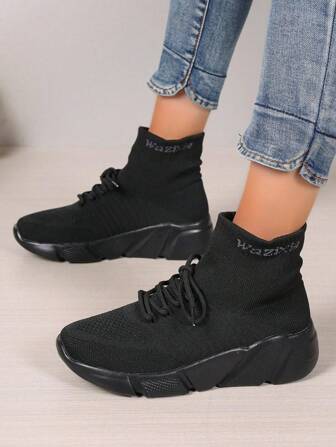 2024 New High-Top Stretch Sock Sneakers For Autumn/Winter, Unisex, With Soft Soles For Casual Sports