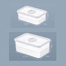 Contenedores transparentes de almacenamiento de alimentos con organizador de nevera, canastas para vegetales y frutas frescas, almacenamiento en caja de refrigerador, organizador de cocina, almacenamiento, organizador, cocina, viaje, utensilios de cocina, herramientas de cocina, objetos de cocina. - transparente - Ver 5