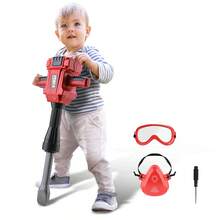 Kids Jackhammer Toy Drill - Pretend Play Jackhammer With Realistic Sound & Action, Kids Construction Toys For Boys Girls Aged 3-5,4-7 - Red - View 1