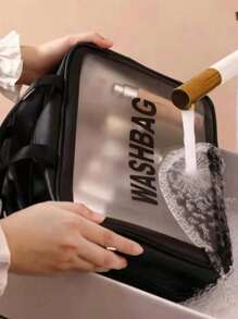 3件/1件双层旅行化妆包，洗漱包，手提包，化妆包，沙滩包，干湿分离袋，游泳包，女生化妆包，护肤包，卫生巾袋，防水旅行洗衣袋，带挂钩多功能收纳袋，防水袋，适用于洗漱包、化妆包、收纳、化妆品整理、化妆品收纳盒、小型化妆包、化妆包、圣诞礼物、小袋子、手拿包/小手提包、化妆品整理盒、小袋子、刷子收纳盒、迷你袋、大容量袋、女士礼物、圣诞礼物、女士礼物创意、小袋子、化妆包、旅行必备 - 彩色 - 查看 5