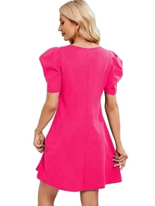 Kass Urban Women Short Dresses - Màu Hồng Tươi - Xem 4
