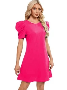 Kass Urban Women Short Dresses - Màu Hồng Tươi - Xem 3