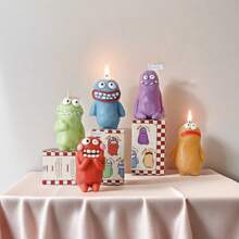 Ton Männer Monster Kerzen, lustige Aromatherapie Kerzen als Geburtstagsgeschenk, handgemachtes kreatives Geschenk mit Händen, fett, dünn, Schlamm Monster Cartoon geformte Aromatherapie Kerze Heim Küche Tischdekoration Handwerkskunst Halloween Deko